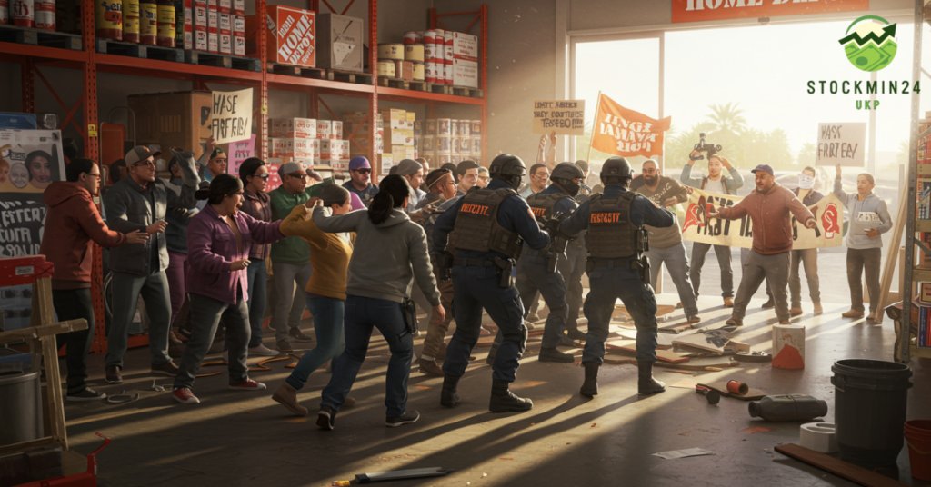 Chaos Erupts at Paramount Home Depot as Protesters Confront Immigration Agents